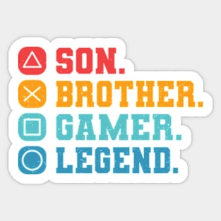 Son Brother Video Gamer Legend Vintage Distressed Sticker